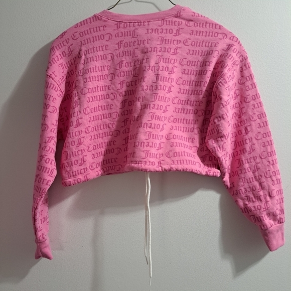Juicy Couture x Forever 21 Sweater MediumnPink Fleece Barbiecore Semi Crop - Picture 3 of 9